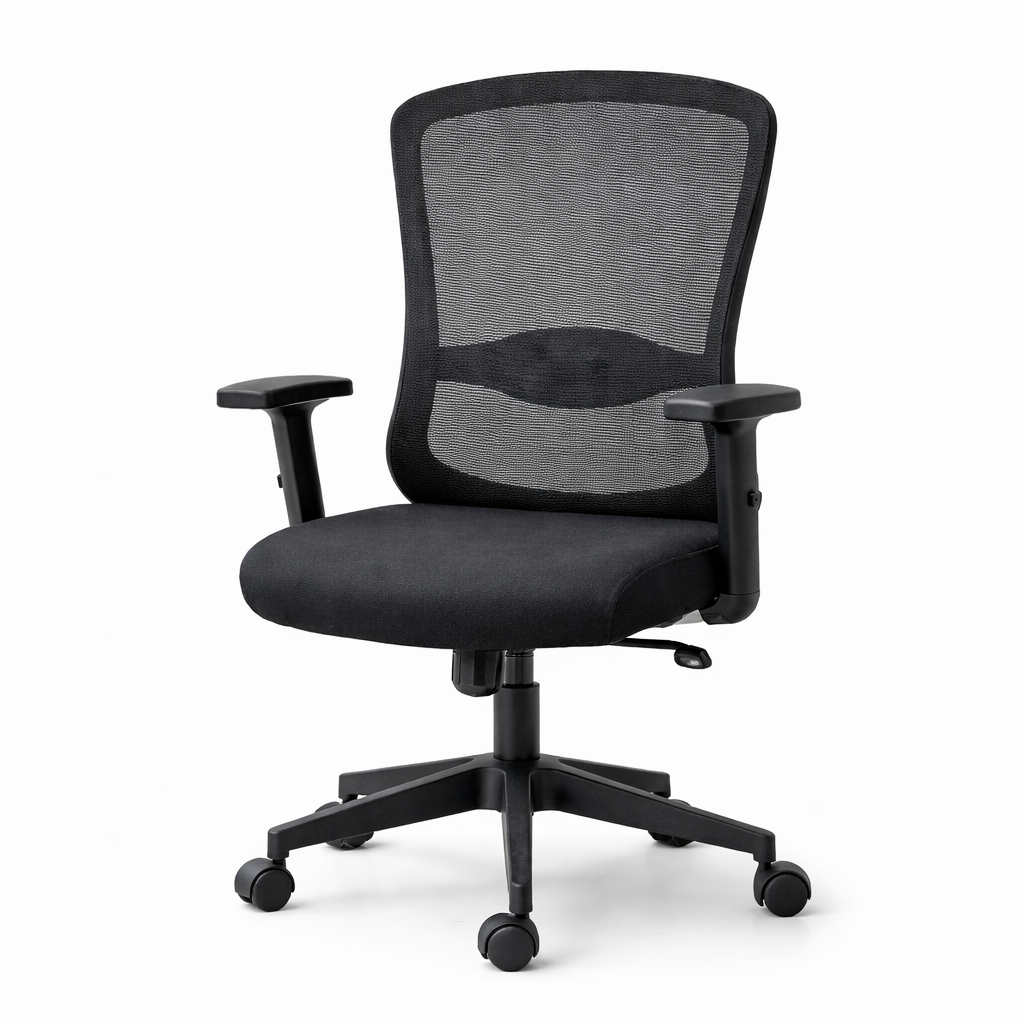 Ergonomic High Back Office Chair – Adjustable Computer Desk Chair with Lumbar Support, Breathable Mesh Back, Swivel & Rolling Wheels for Work from Home – Black Sk1051