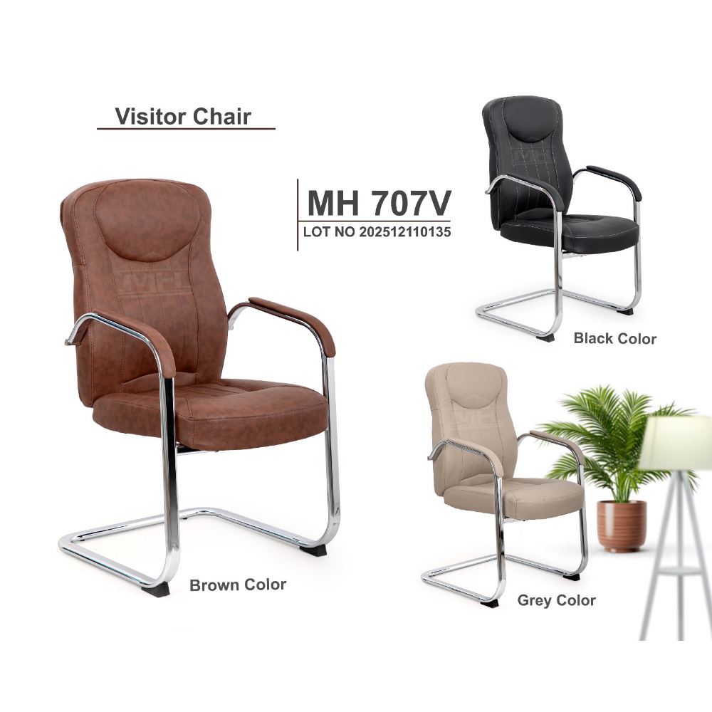 Furalux Aero Motion MH‑707V Executive Visitor Chair, Black,  Brown, Beige