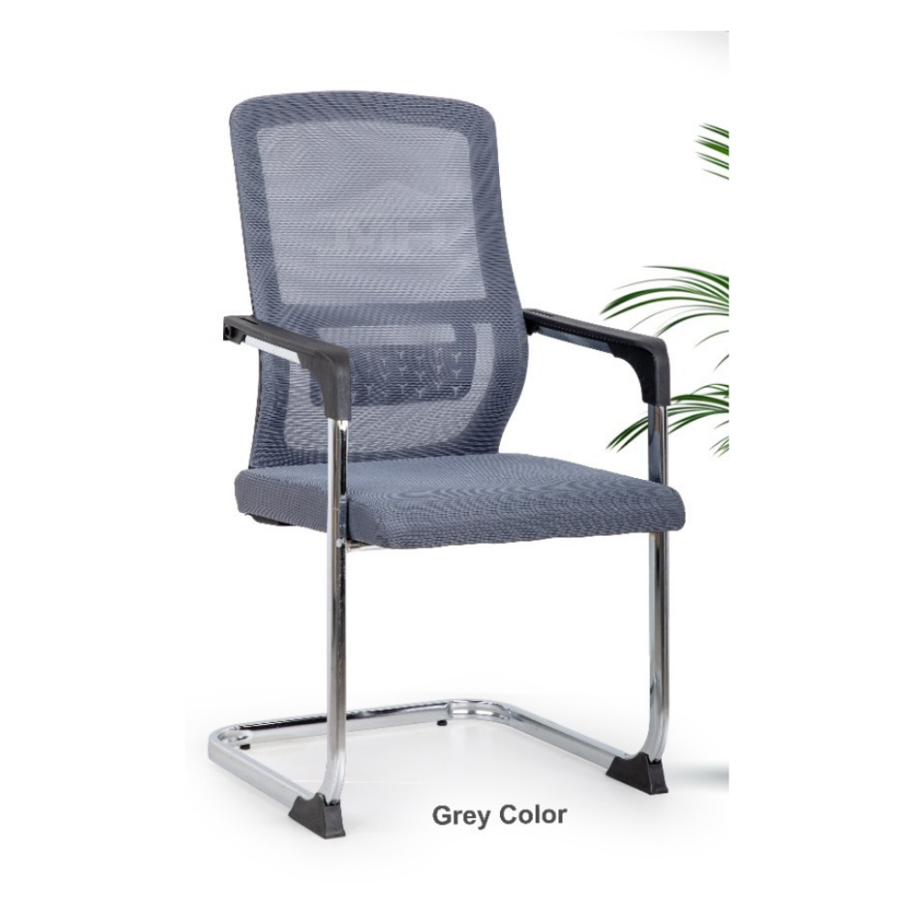 Furalux MH‑403V Mesh Visitor Chair – Modern Office Guest Chair Black & Grey