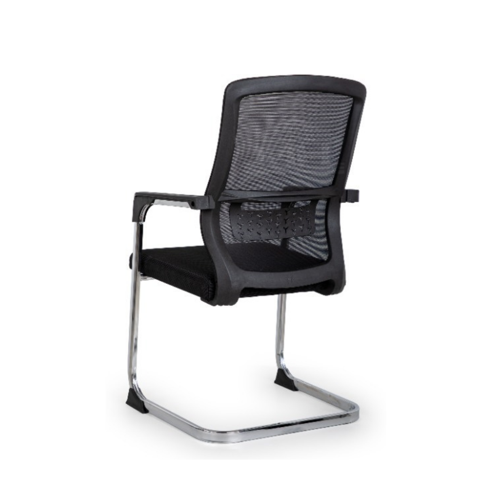 Furalux MH‑403V Mesh Visitor Chair – Modern Office Guest Chair Black & Grey