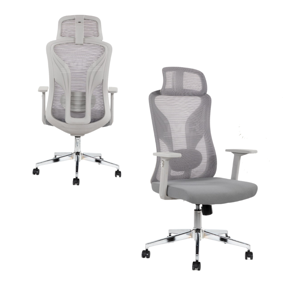 Furalux MH‑838H Ergonomic Mesh Office Chair with Headrest and Lumbar Support