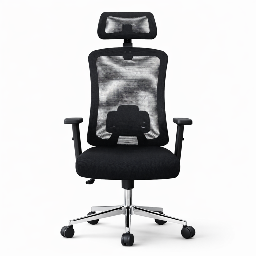 Comfortable Ergonomic Mesh Office Chair, High Back + Headrest Computer Chair with 3D Adjustable Armrests and Lumbar Support for Home and Office, Black LY-M1541C-1 OFFICE CHAIR
