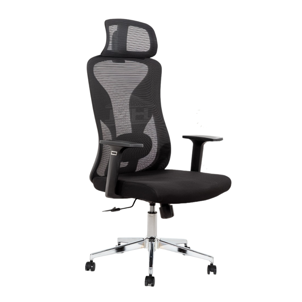 Furalux MH‑838H Ergonomic Mesh Office Chair with Headrest and Lumbar Support