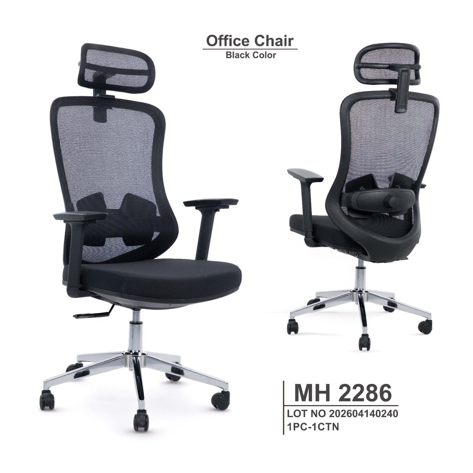 Furalux FR 2286 Ergonomic Mesh Office Chair with Headrest