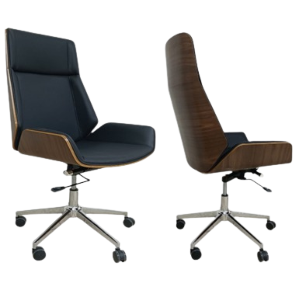 Furalux FR MR04H Executive Designer Chair (Walnut Finish)