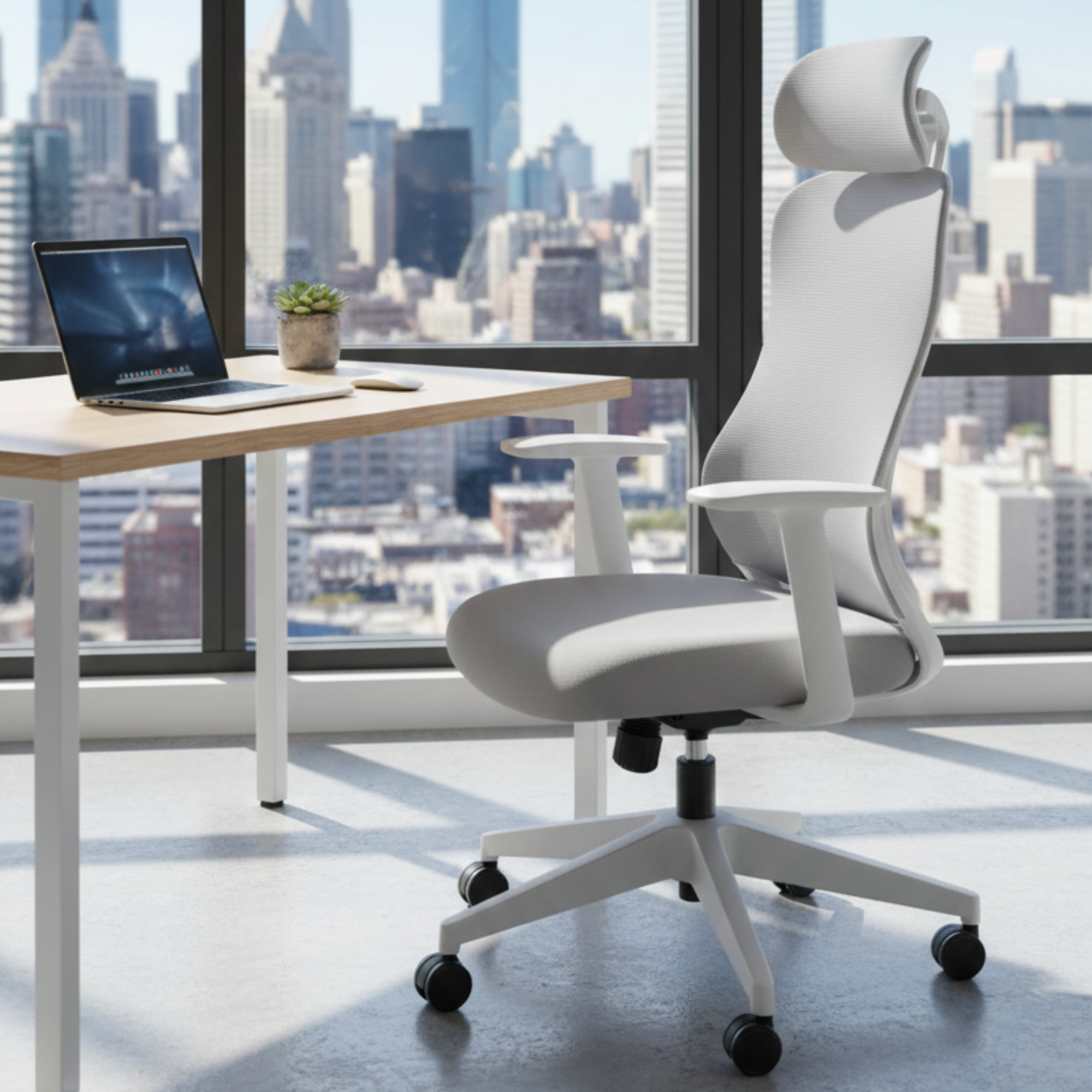Furalux Aero Mesh Ergonomic Office Chair UAE – Breathable Mesh Back with Headrest, Lumbar Support, Adjustable Height & Rocking, Modern Design for Dubai Home Office & Long Hours