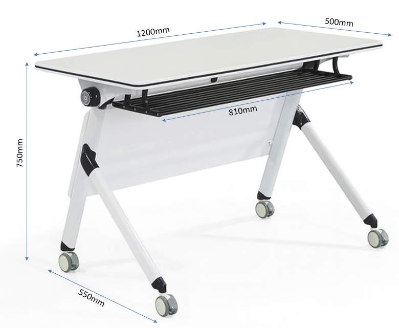 Furalux FR OT‑10 Folding Office Table – Modular Training Desk with Wheels UAE