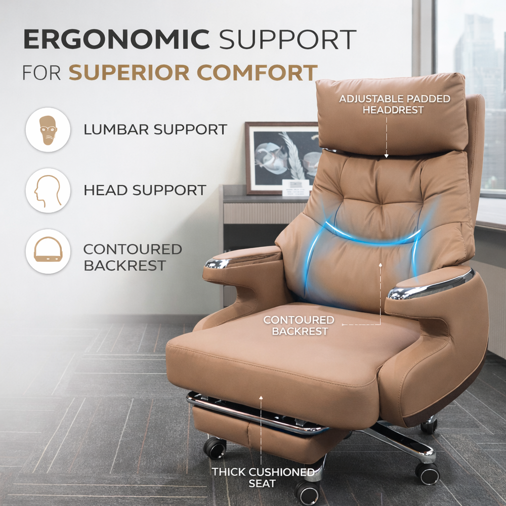 Furalux King Leather Executive Ergonomic Office Chair OC-097GW