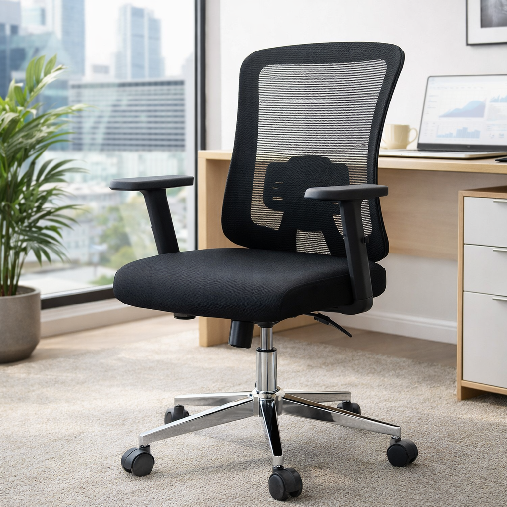 Comfortable Ergonomic Mesh Office Chair, High Back Computer Chair with 3D Adjustable Armrests and Lumbar Support for Home and Office, Black LY-M1541C-2 OFFICE CHAIR
