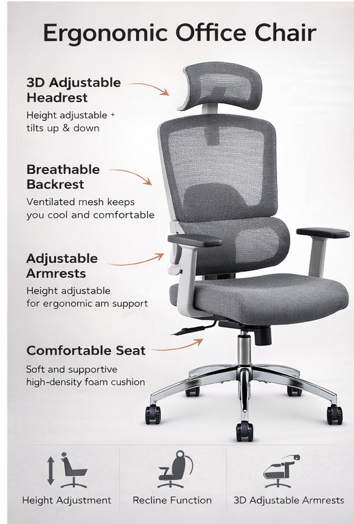 Furalux Ergo Mesh MH 778 Office Chair