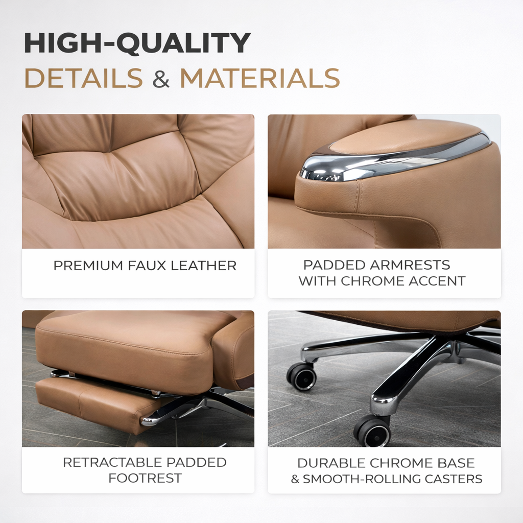 Furalux King Leather Executive Ergonomic Office Chair OC-097GW