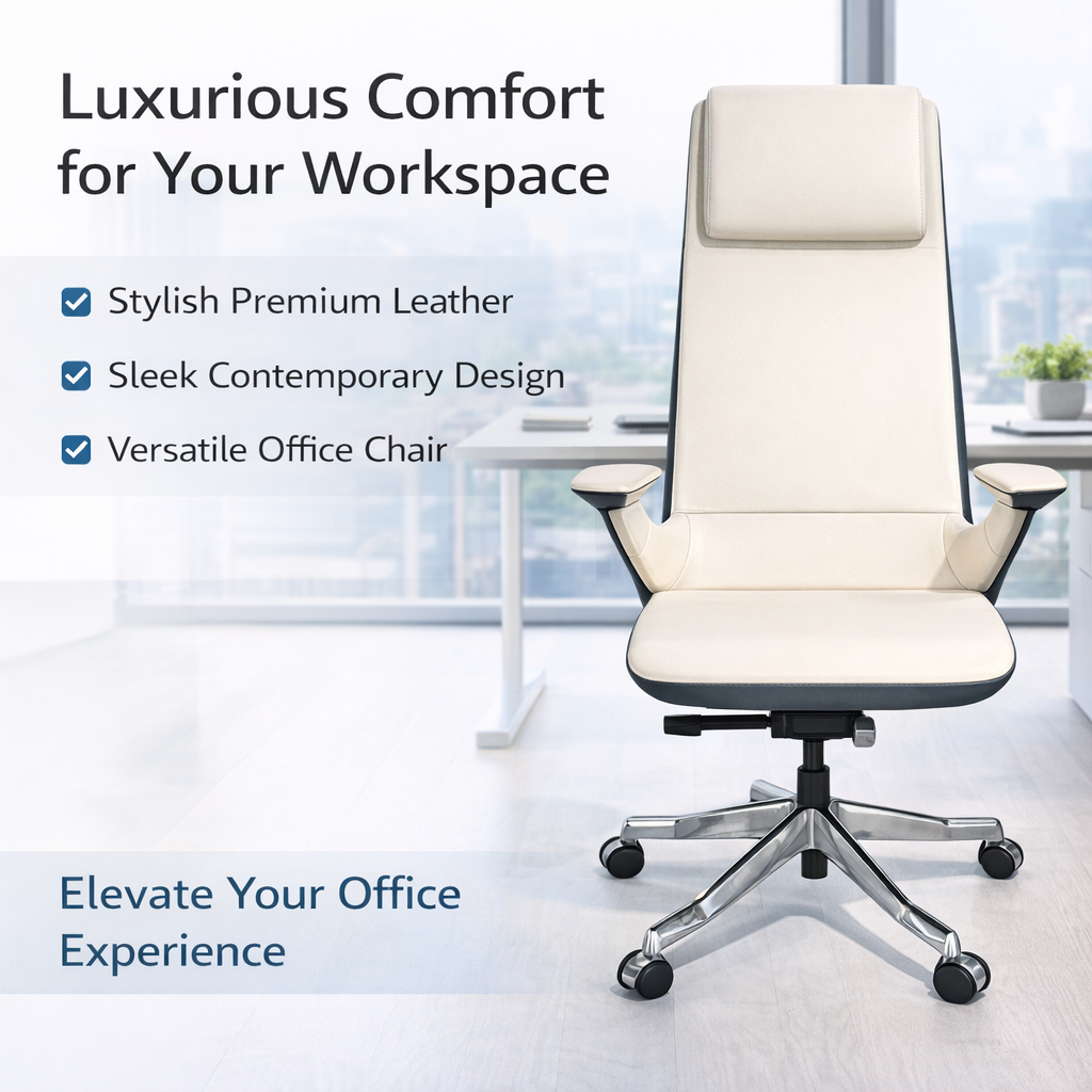 Furalux Solid Beige Executive Ergonomic Office Chair – Model OC‑93C