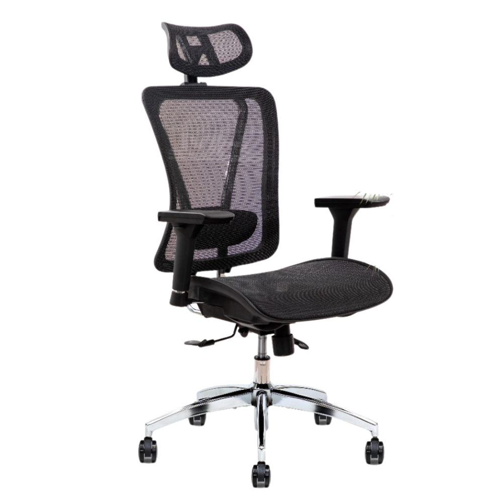 Furalux MH‑770 Ergonomic Mesh Office Chair with Headrest & 3D Armrests