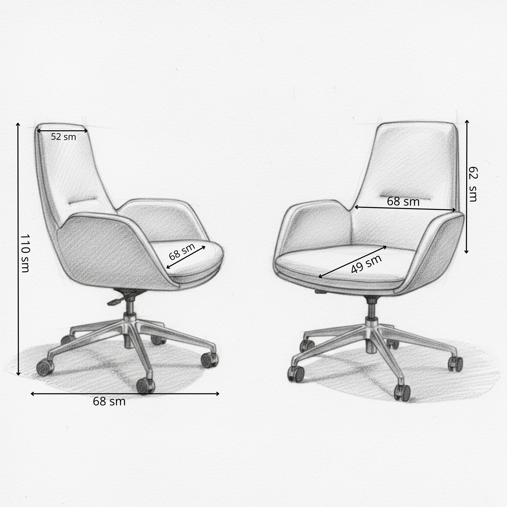 Furalux GA83M Mid Back Executive Office Chair – Eco Leather Swivel Chair