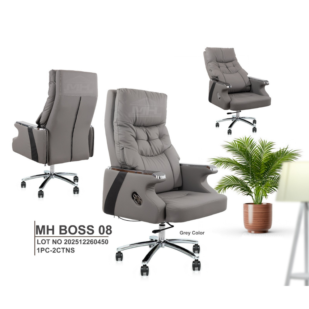 Furalux MH BOSS 08 Executive Reclining Office Chair – Brown and Grey  Eco Leather