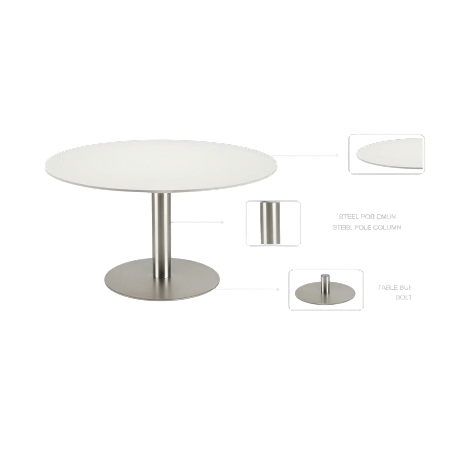 LY-RD100 OVAL TABLE WHITE