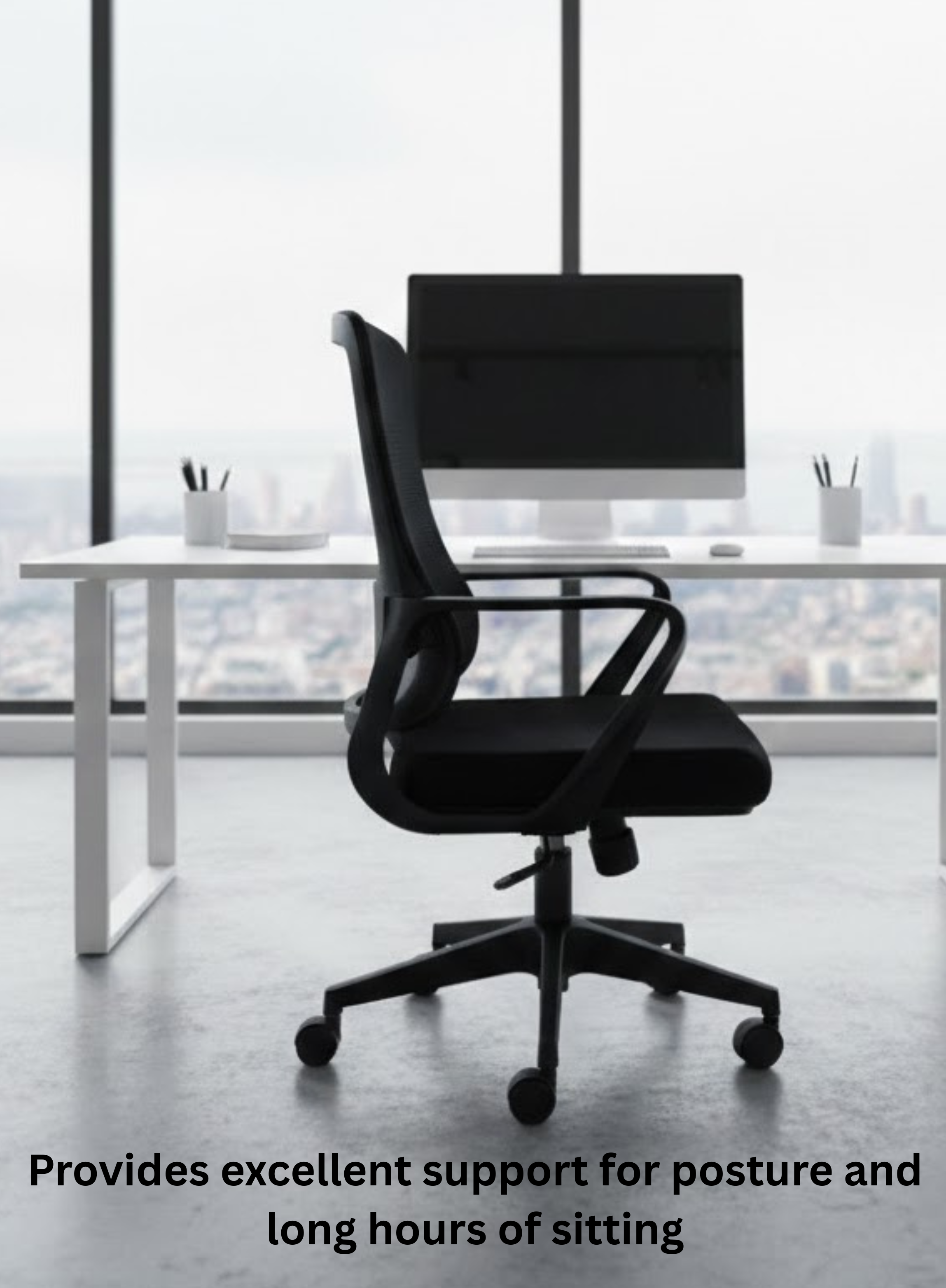 Furalux Aero Basic black office chair mech ergonomic TT-015