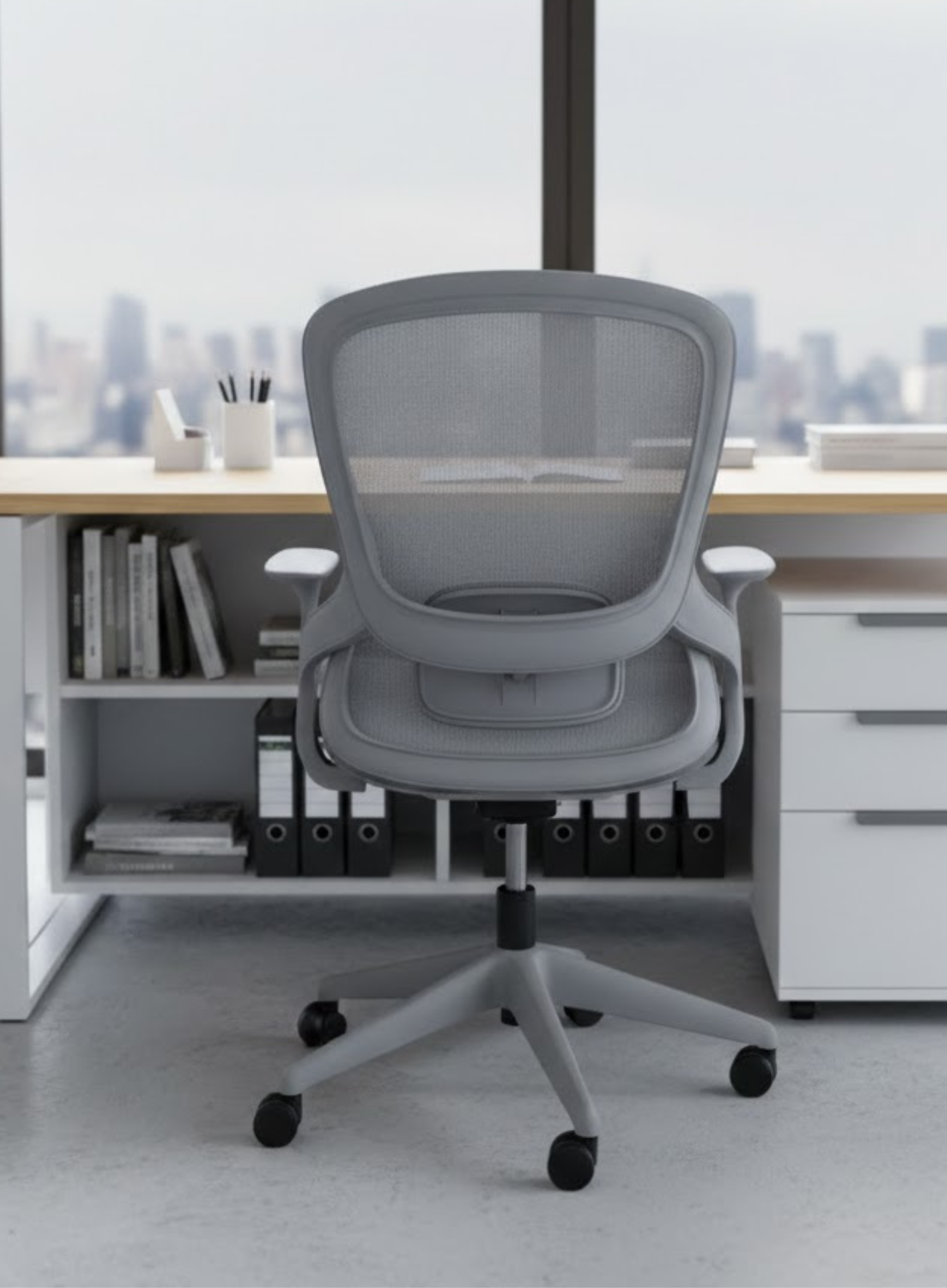 Furalux Aero Executive Ergonomic Home Office Chair with Breathable Mesh – Small Task & Gaming Desk Chair with Flip-Up Armrests, Comfortable Executive Chair for Study, Work, Bedroom, Living Room & Hotel