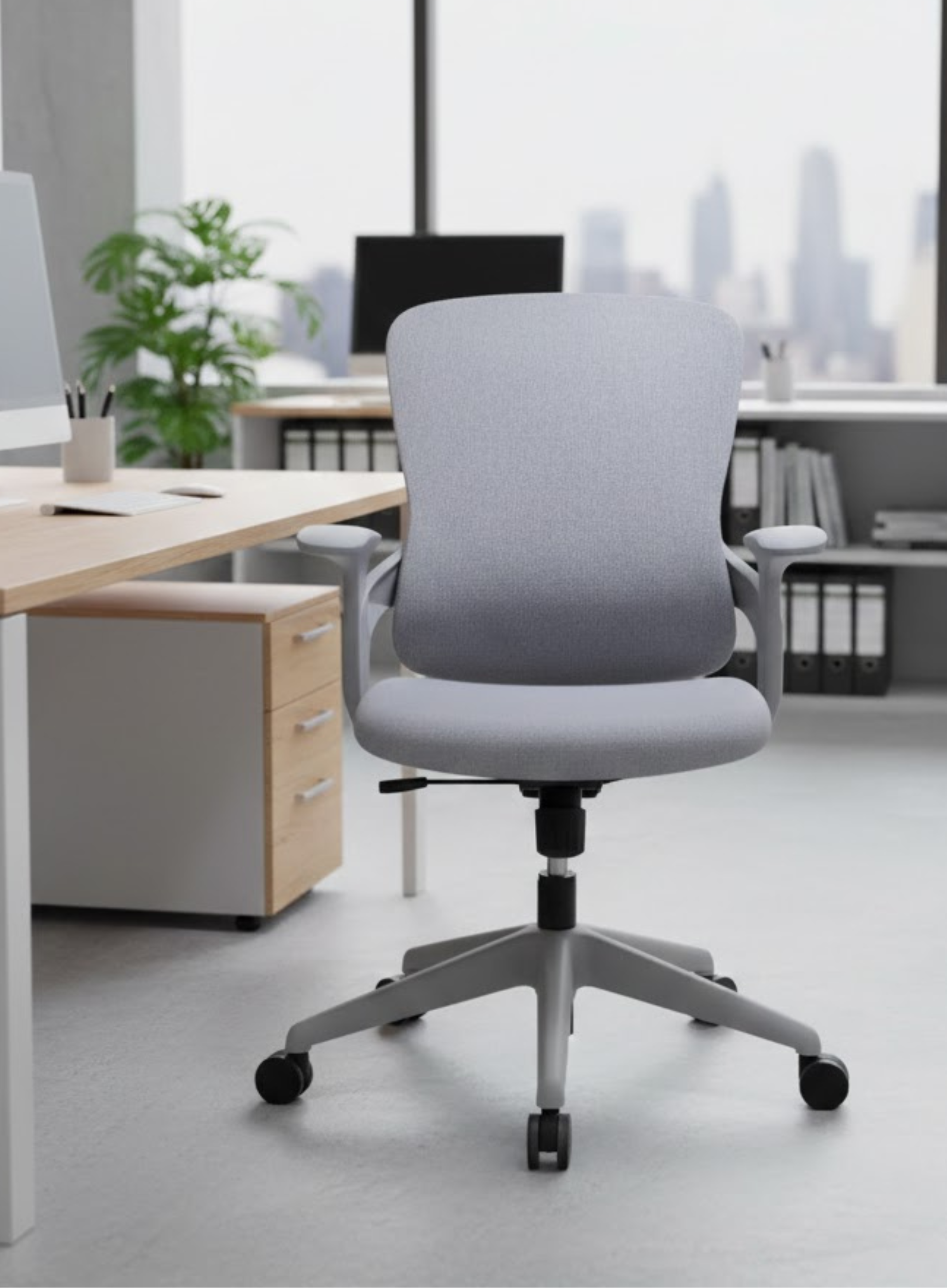 Furalux Aero Executive Ergonomic Home Office Chair with Breathable Mesh – Small Task & Gaming Desk Chair with Flip-Up Armrests, Comfortable Executive Chair for Study, Work, Bedroom, Living Room & Hotel