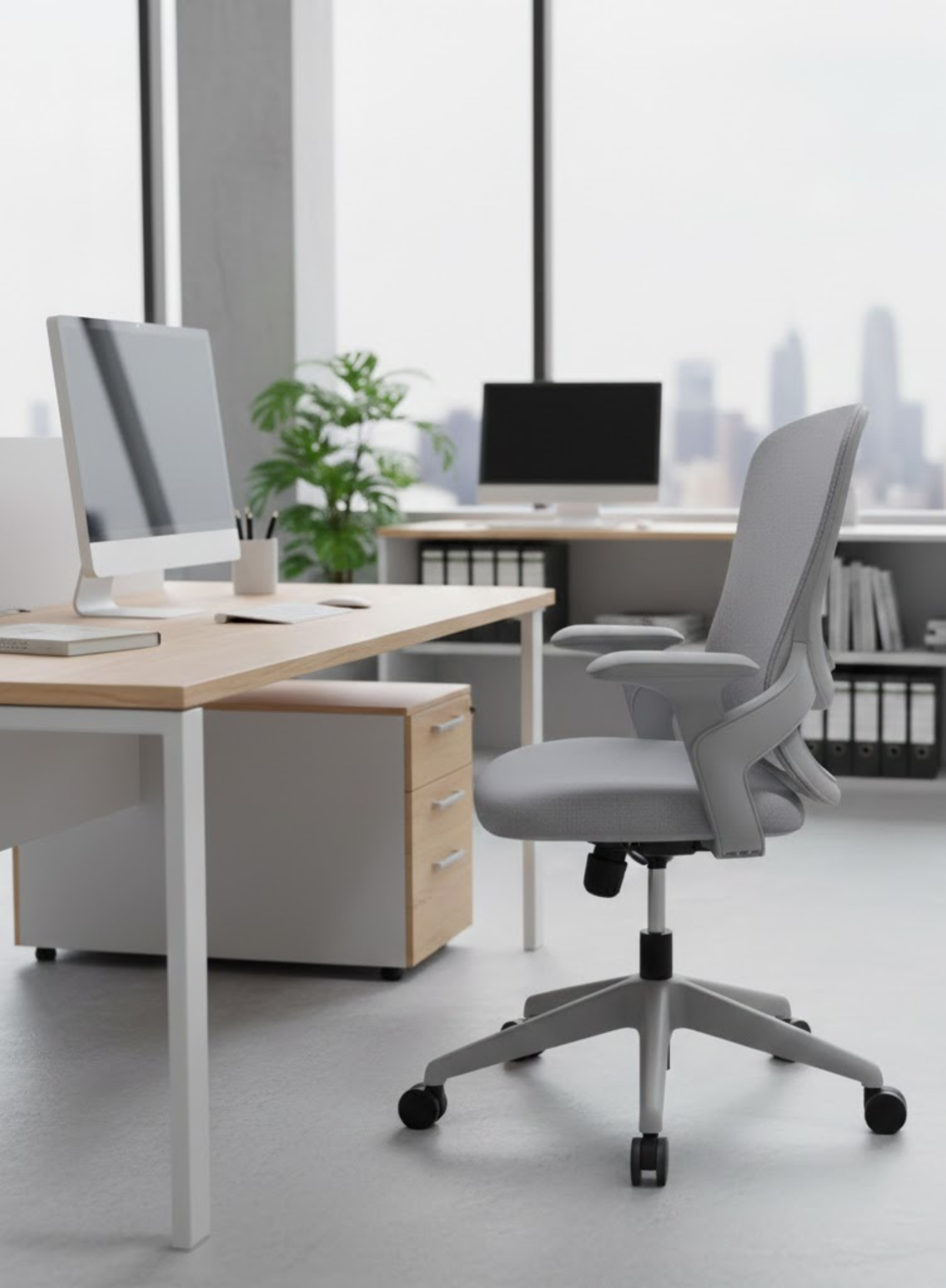 Furalux Aero Executive Ergonomic Home Office Chair with Breathable Mesh – Small Task & Gaming Desk Chair with Flip-Up Armrests, Comfortable Executive Chair for Study, Work, Bedroom, Living Room & Hotel