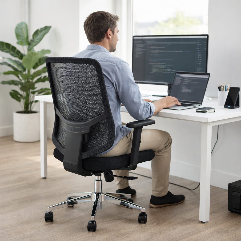 Furalux FR‑3001 Ergonomic Mesh Office Chair Black