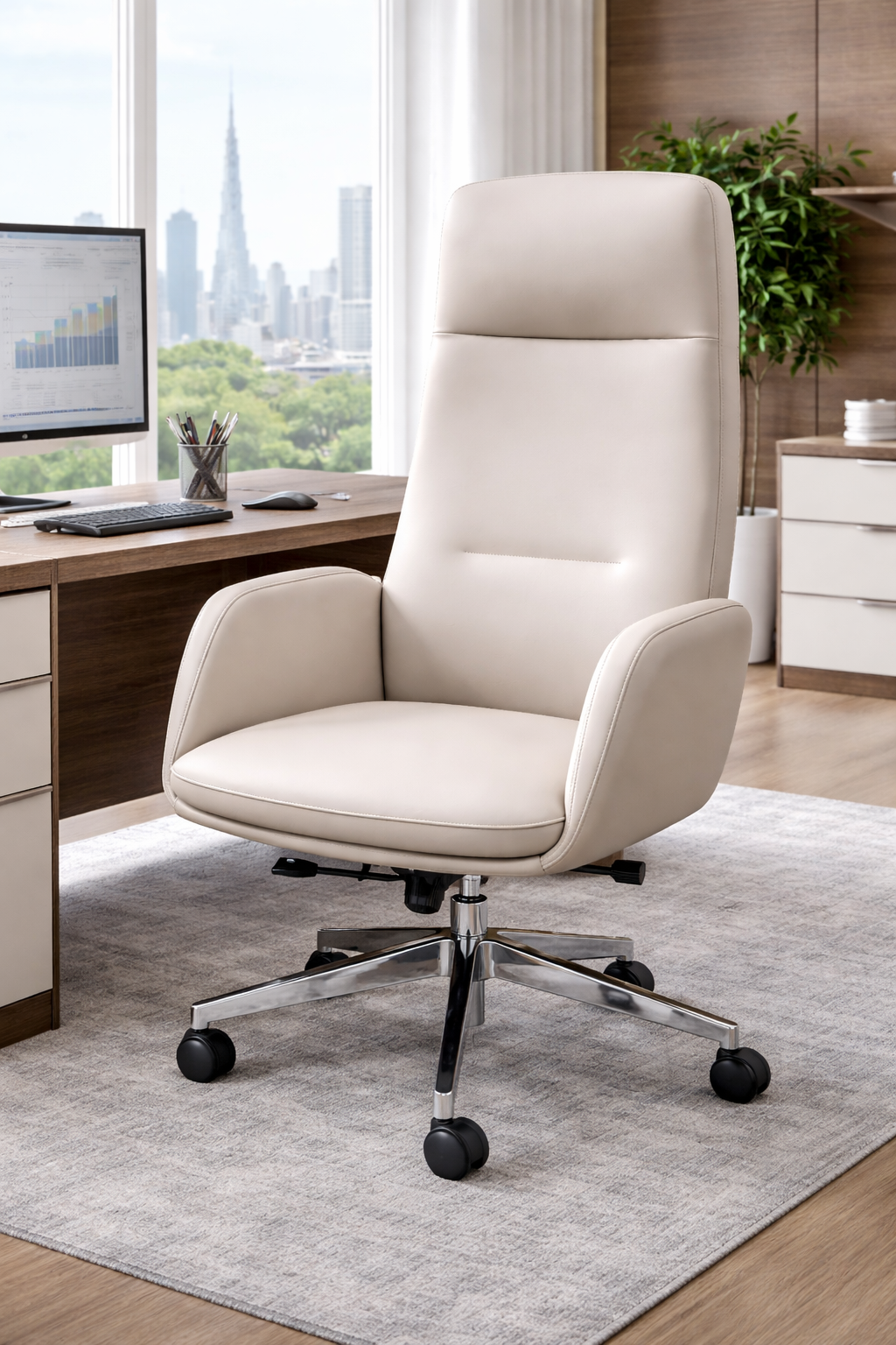Furalux GA83 Executive Office Chair – PU Leather Ergonomic Chair with Tilt Lock