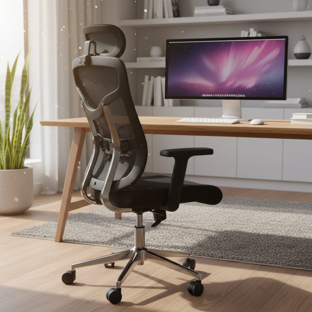 Furalux FR 8001 Ergonomic Mesh Office Chair with Headrest & Lumbar Support